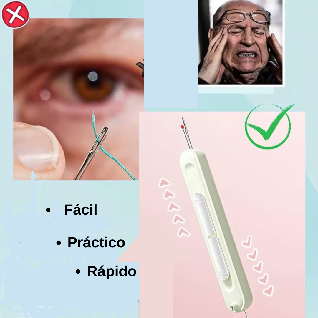 Enhebrador de agujas de coser a mano 2 en 1. Descose costuras, herramienta fácil de usar, accesorio de costura duradero