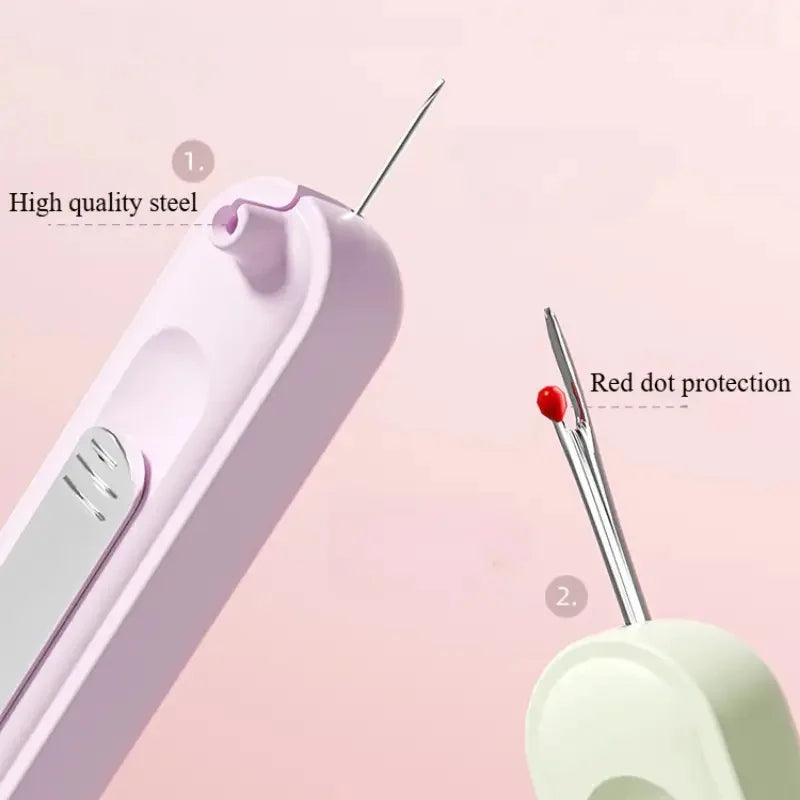 Enhebrador de agujas de coser a mano 2 en 1 y destripador de costuras, herramienta fácil de enhebrar y quitar puntadas para personas mayores, accesorio de costura duraderoory